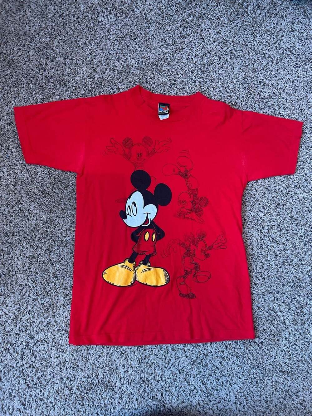Mickey Unlimited Mickey Mouse T-Shirt Size Medium Red Vintage Graphic Tee